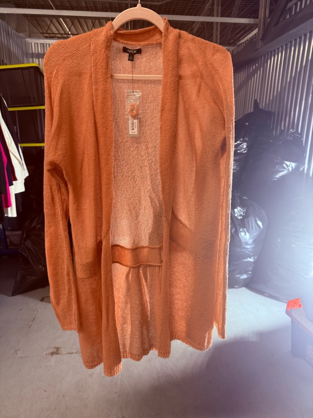 Apt. 9 Open-Front Lightweight Cardigan - Rust Orange
